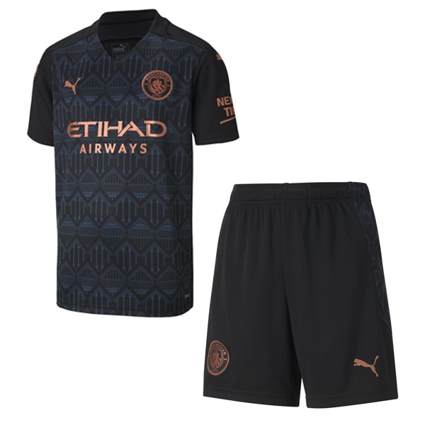 Trikot Manchester City Auswarts Kinder 2020-21 Schwarz Fussballtrikots Günstig